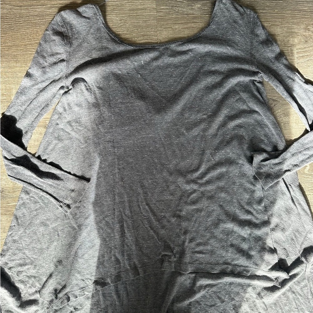 We The Free Gray Long Sleeve Relaxed Blouse